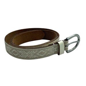 American Eagle Outfitters AEO‎ Women Beige Patterned Boho Leather Belt 34-38"